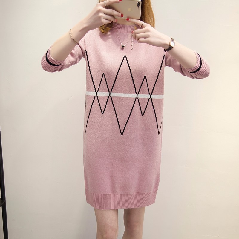 พรีออเดอร์ - เดรสไหมพรม Pre - DT161 (สีชมพู)