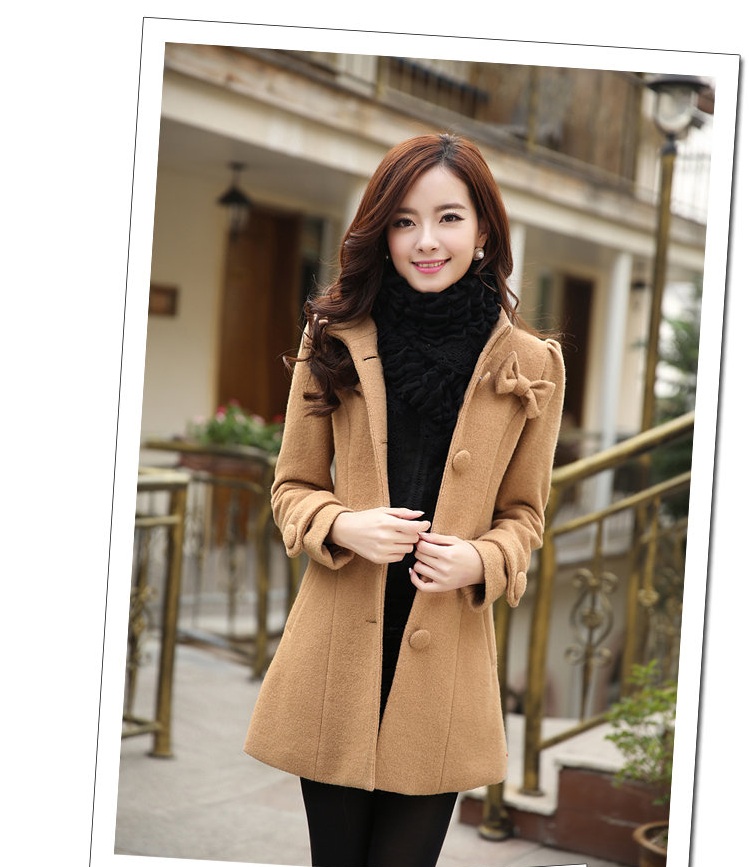 พรีออเดอร์ - เสื้อโค้ทผ้าวูลกันหนาว Pre - CT693 (สีน้ำตาล)