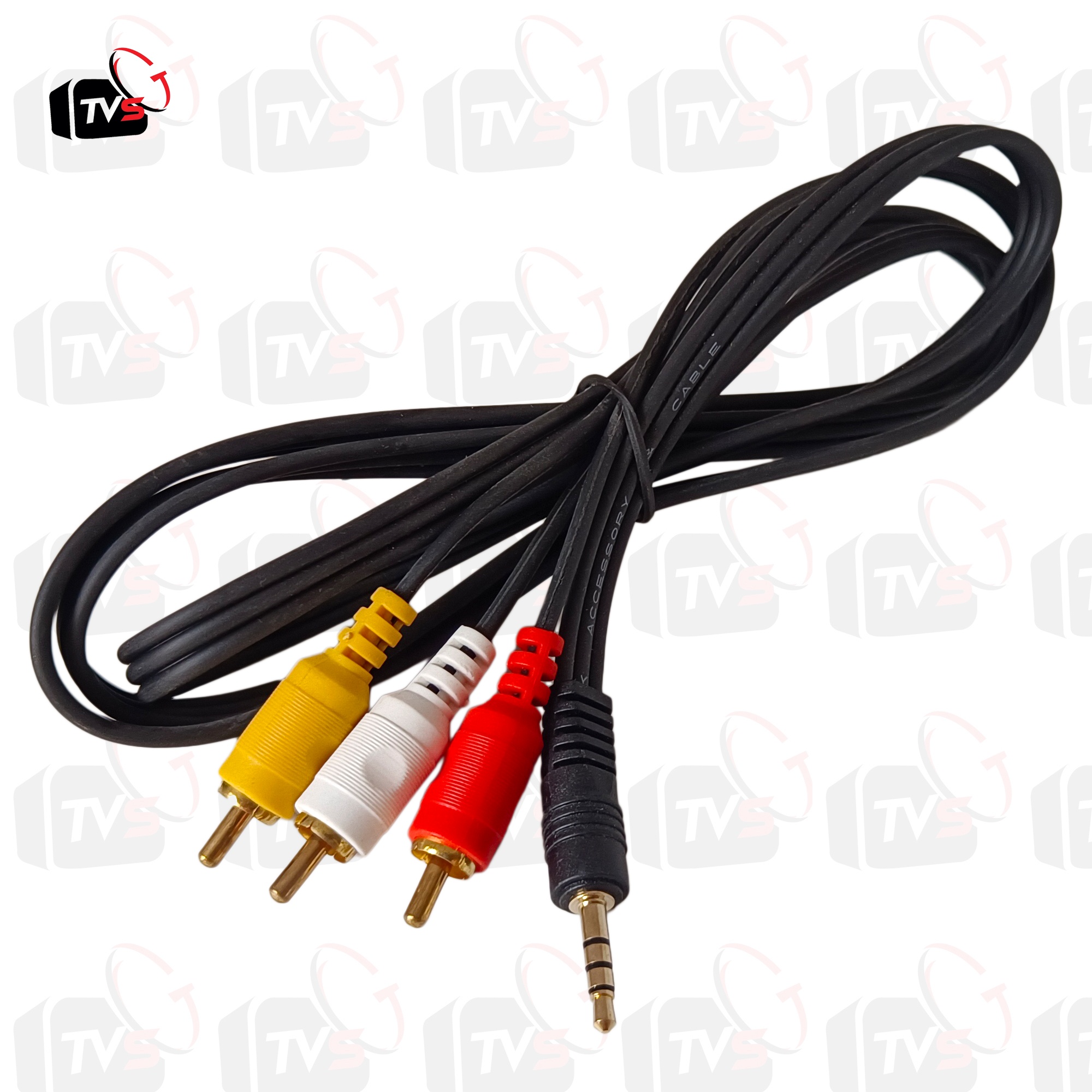 สาย AV 3.5mm to RCA 3 หัว (แดง-ขาว-เหลือง) ความยาว 1.5 เมตร สำหรับต่อทีวี เครื่องเล่น ดีวีดี กล้อง