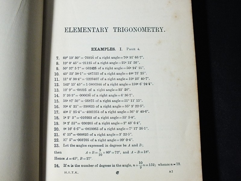 ELEMENTARY TRIGONOMETRY and KEY TO HALL & KNIGHT'S ELEMENTARY TRIGONOMETRY ปกแข็ง 2 เล่ม ปี 1960