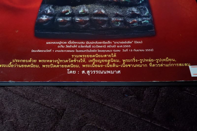 ชี้ตำหนิและจุดสังเกตุ พระเครื่องเมืองใต้ โดย ส.สุสรรณนพมาศ (อาร์ตมัน-ภาพสีทั้งเล่ม) ปี 2552