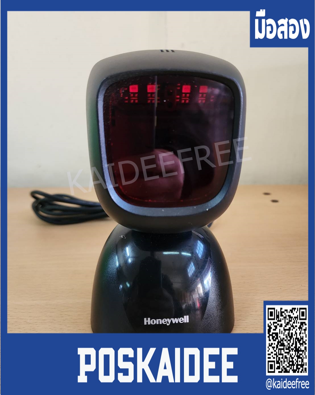 เครื่องอ่านบาร์โค้ด 2D แบบตั้งโต๊ะ USB HONEYWELL Youjie HF600 มือสอง