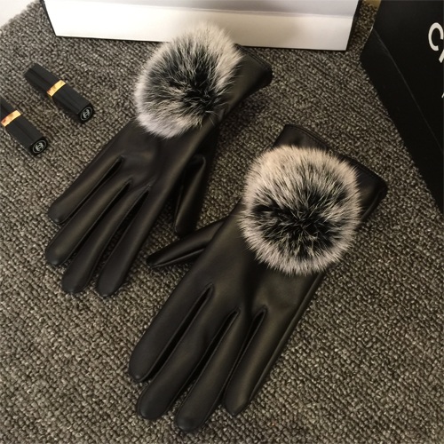 พร้อมส่ง - ถุงมือหนังทัชสกรีน GT130 (สีดำ)