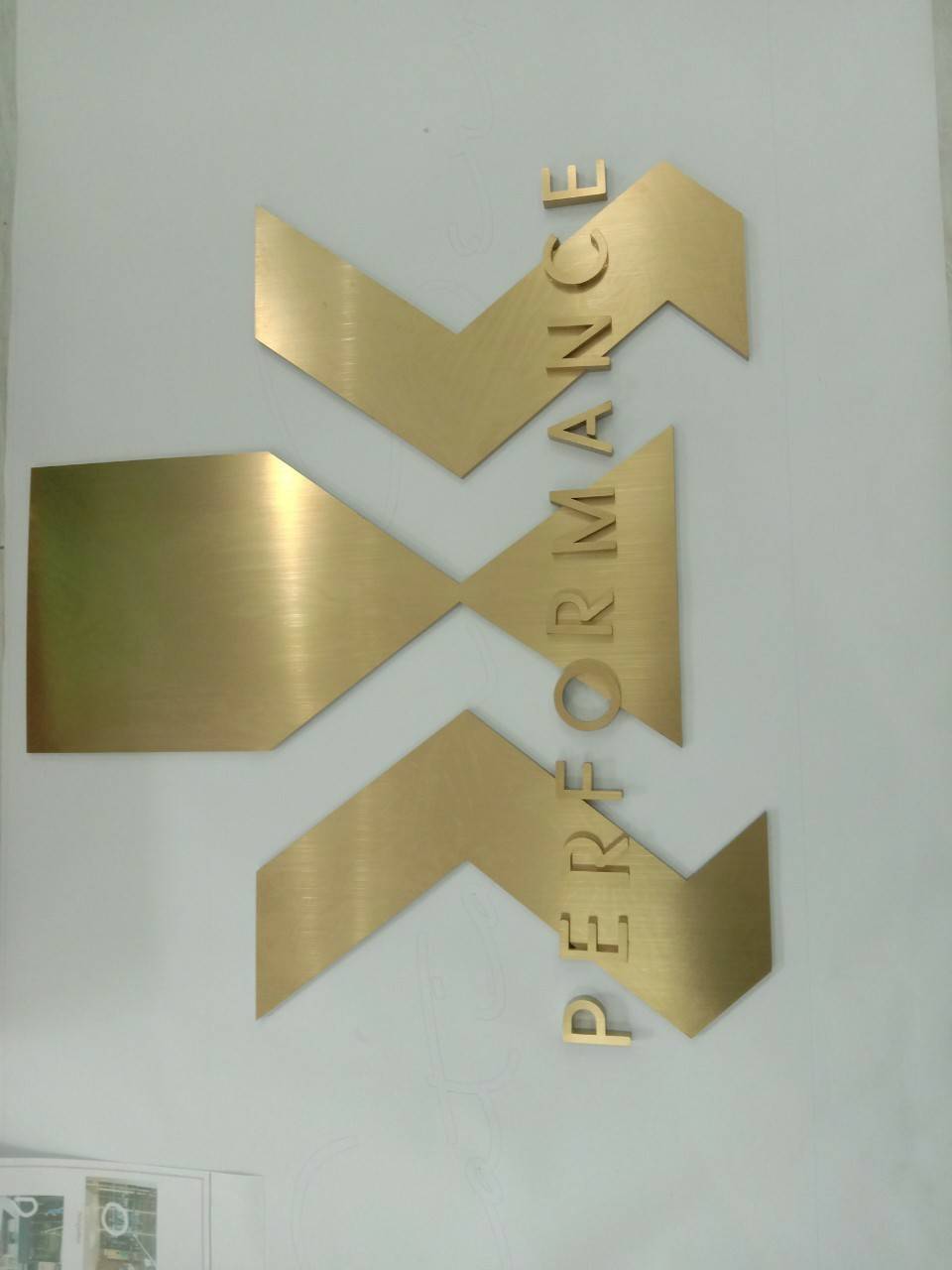 งานป้ายตัวอักษร สแตนเลส สีทอง -PERFOORMANCE1