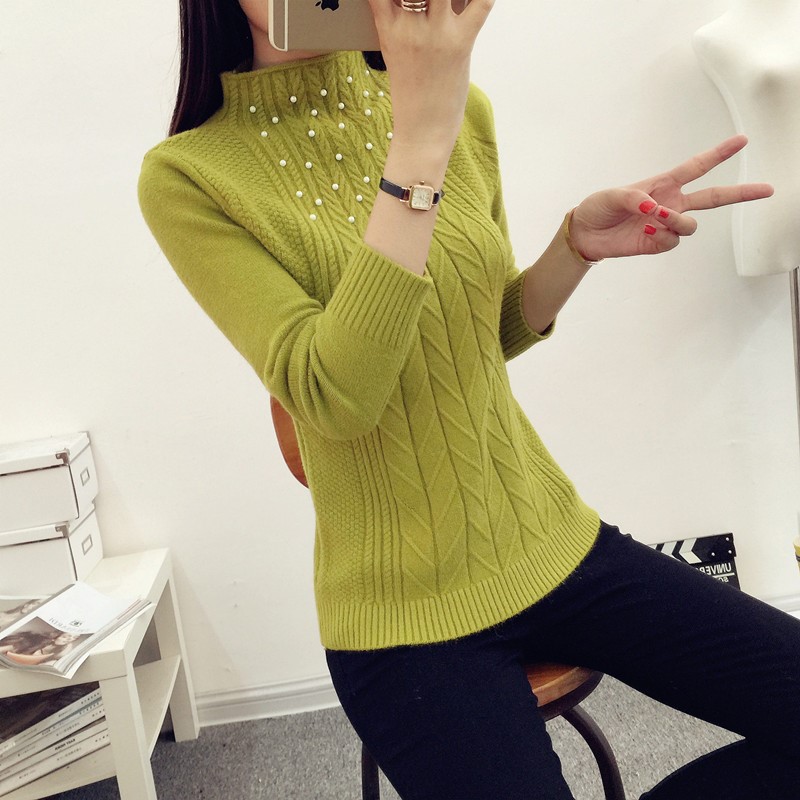 พร้อมส่ง - เสื้อไหมพรม ST114 (สีเขียว)