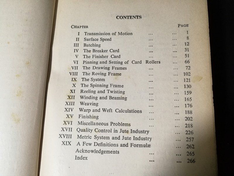 JUTE SPINNING AND WEAVING CALCULATIONS BY S.N. Kar ปกเเข็ง ปี 1961