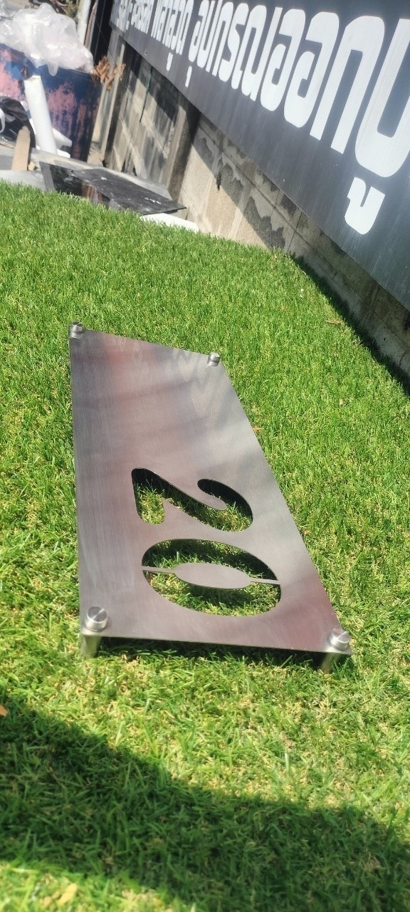 ป้ายเลขที่บ้าน แผ่นเรียบกัดกรดอ