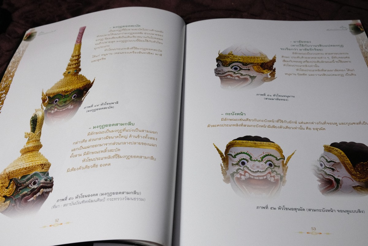 หัวโขน สัญลักษณ์เเห่งรามเกียรติ์ โดย นฤทธิ วัฒนภู หนา 144 หน้า ปี 2558