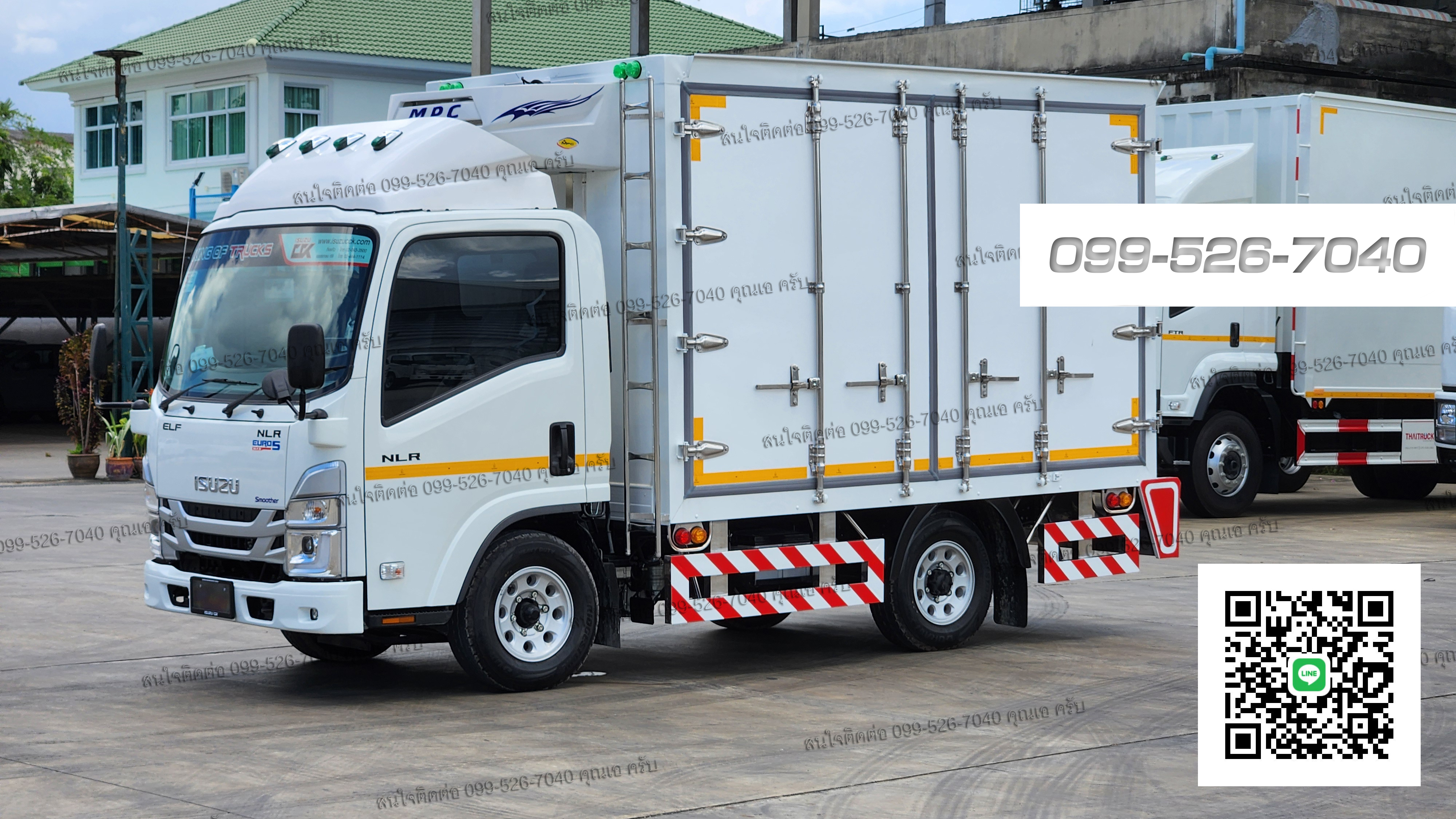 4 ล้อใหญ่ ISUZU NLR EURO5 Smoother ติดตั้งตู้เปียก พร้อมเครื่องทำความเย็น อุณหภูมิ +25 ถึง 0 องศา ประตู4บาน