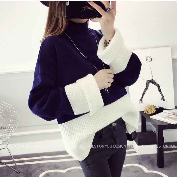 พรีออเดอร์ - เสื้อไหมพรมแฟชั่นทรงหลวม Pre - ST736 (สีกรม)