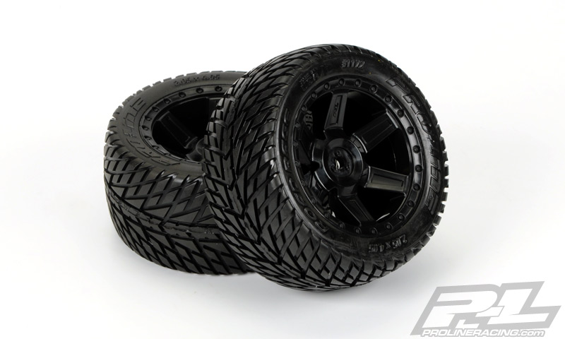 Road Rage 2.8" Street Truck Tires, Mounted on Desperado Black Wheels