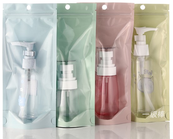 ถุงซิปล็อคใสตั้งได้ หน้าใสหลังพลาสติก