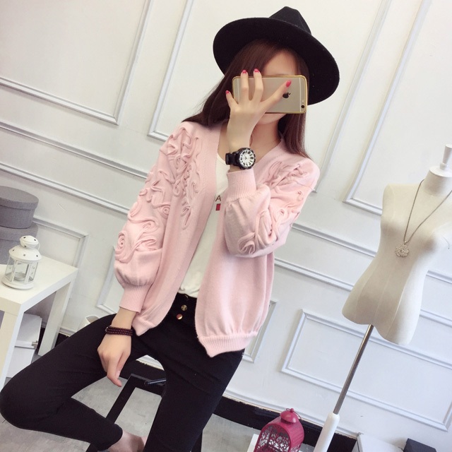 พรีออเดอร์ - เสื้อคาร์ดิแกนกันหนาว Pre - CT651 (สีชมพู)