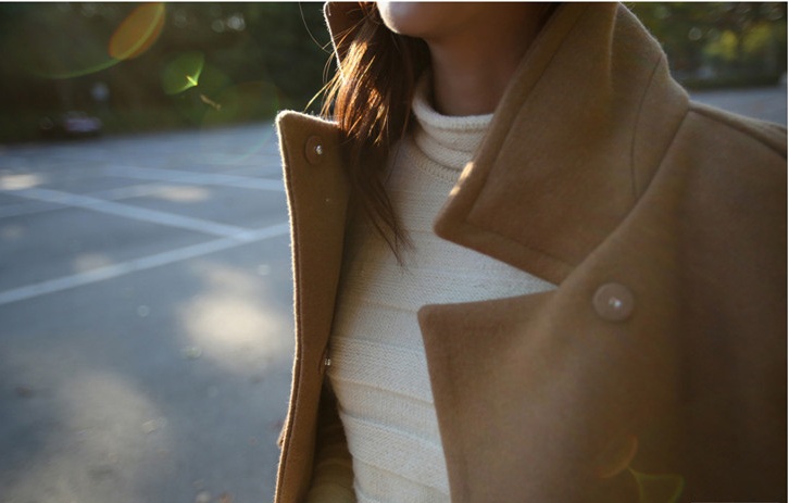 พรีออเดอร์ - เสื้อโค้ทผ้าวูลกันหนาว Pre - CT635 (สีน้ำตาล)