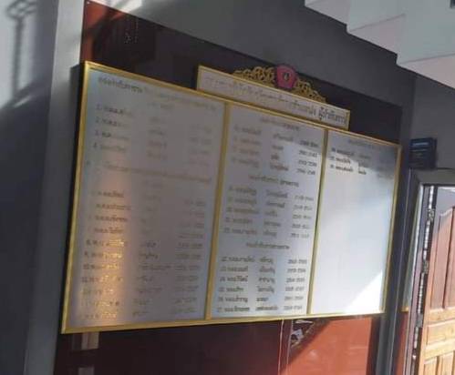 ป้ายทำเนียบ พื้นลามิเนตลายสแตนเลส ขนาด 120x240cm