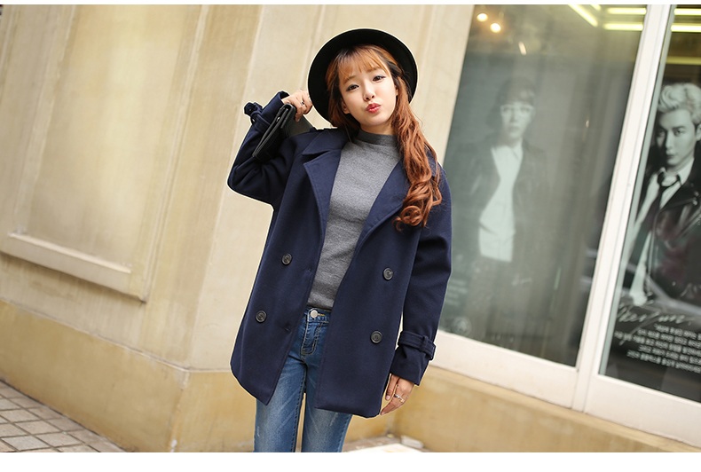 พรีออเดอร์ - เสื้อโค้ทผ้าวูลกันหนาว Pre - CT626 (สีกรม)