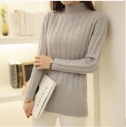 พรีออเดอร์ - เสื้อไหมพรมคอเต่า Pre - ST742 (เทา)