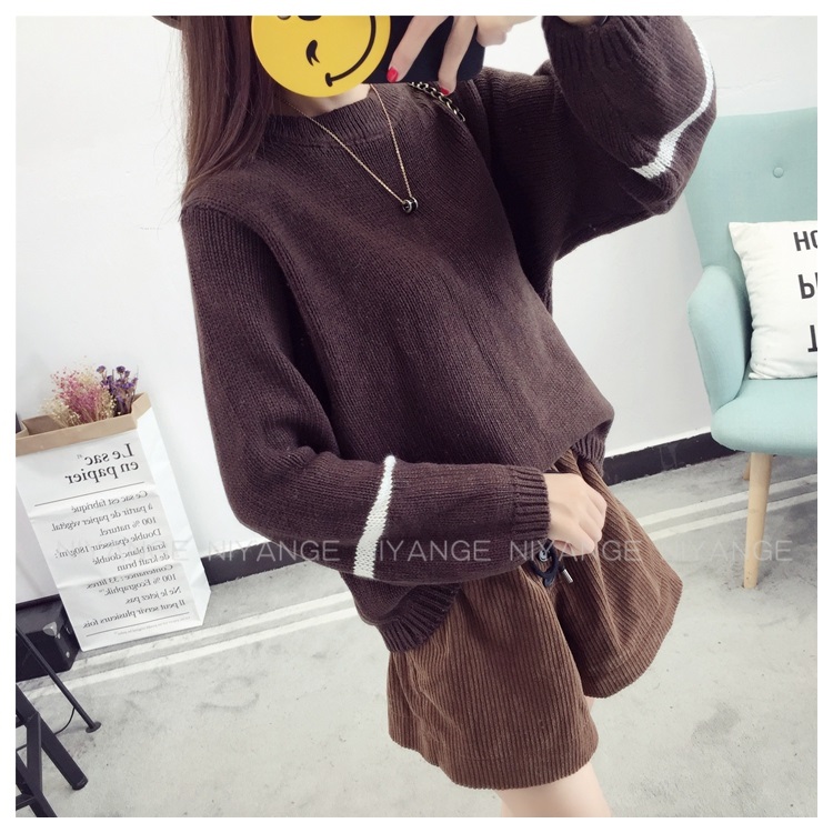 พรีออเดอร์ - เสื้อไหมพรมแฟชั่นแขนยาว Pre - ST782 (สีน้ำตาล)