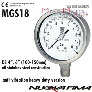 Nuovafima Stainless Steel Pressure Gauge DS100-150(4",6")