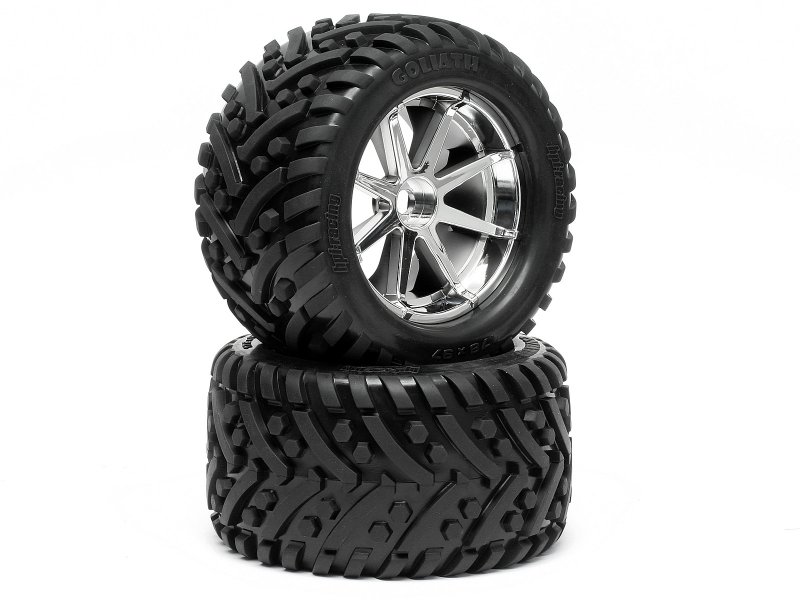 Mounted Goliath Tire (178x97mm) on Blast Wheel Chrome.