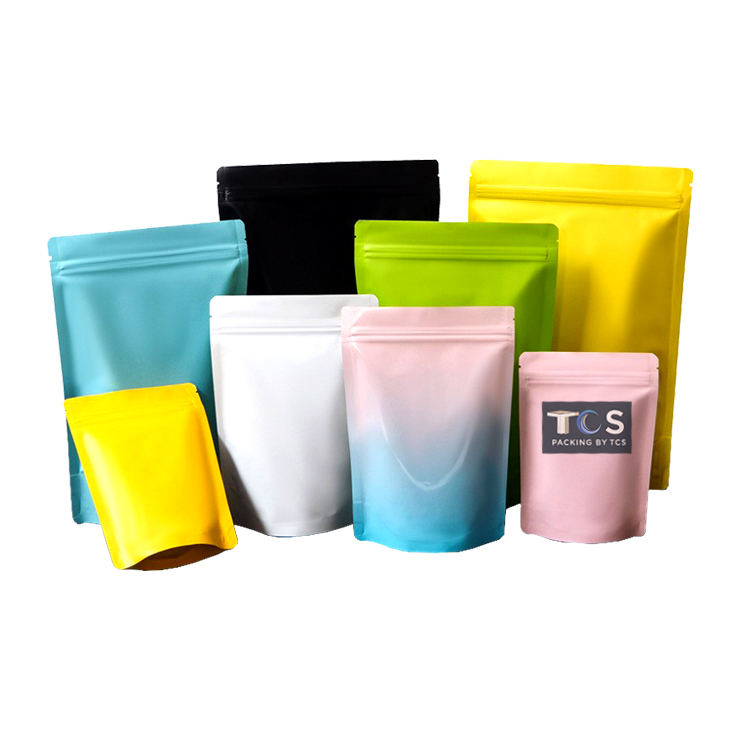 ถุงอลูมิเนียมสี ซิปล็อคตั้งได้ ทึบ 2 ด้าน หน้า-หลัง