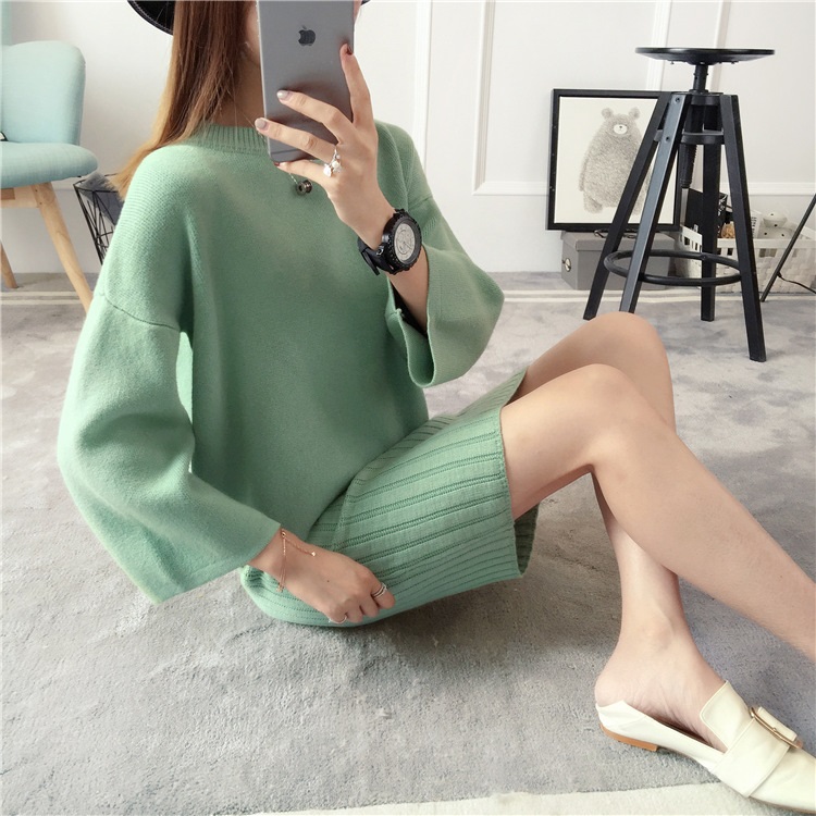 พรีออเดอร์ - เดรสไหมพรม Pre - DT150 (สีเขียวมิ้น)