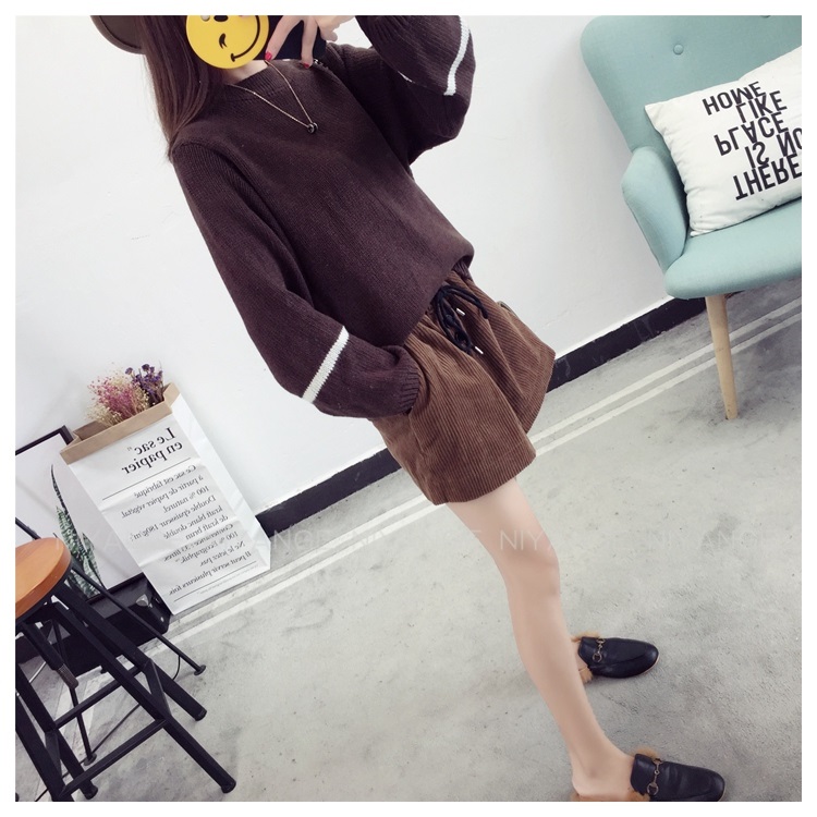 พรีออเดอร์ - เสื้อไหมพรมแฟชั่นแขนยาว Pre - ST782 (สีน้ำตาล)