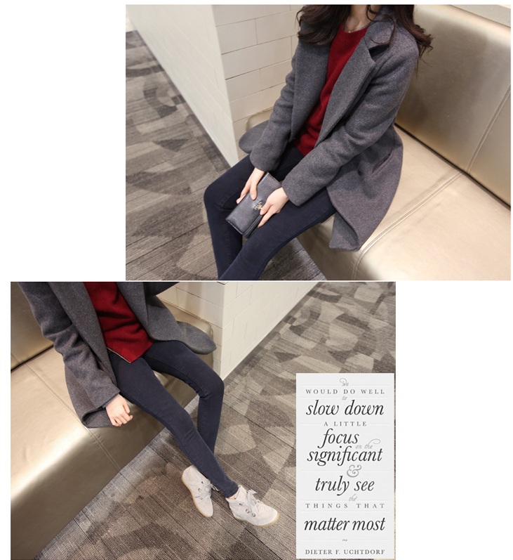 พรีออเดอร์ - เสื้อโค้ทผ้าวูลกันหนาว Pre - CT621 (สีเทา)