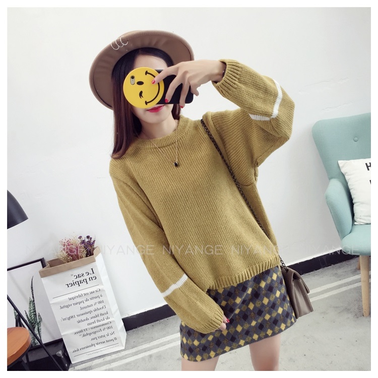 พรีออเดอร์ - เสื้อไหมพรมแฟชั่นแขนยาว Pre - ST783 (สีเหลือง)