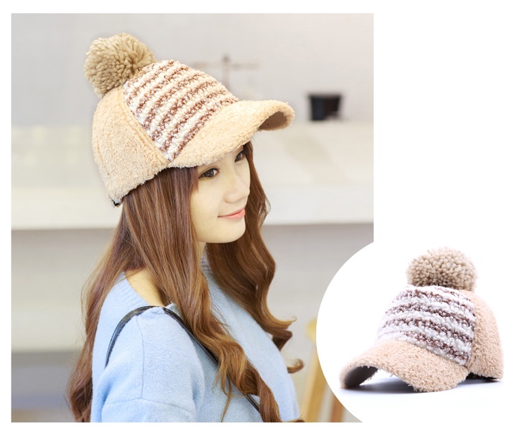 พรีออเดอร์ - หมวกแก๊ปไหมพรม Pre - HT622 (สีครีม)