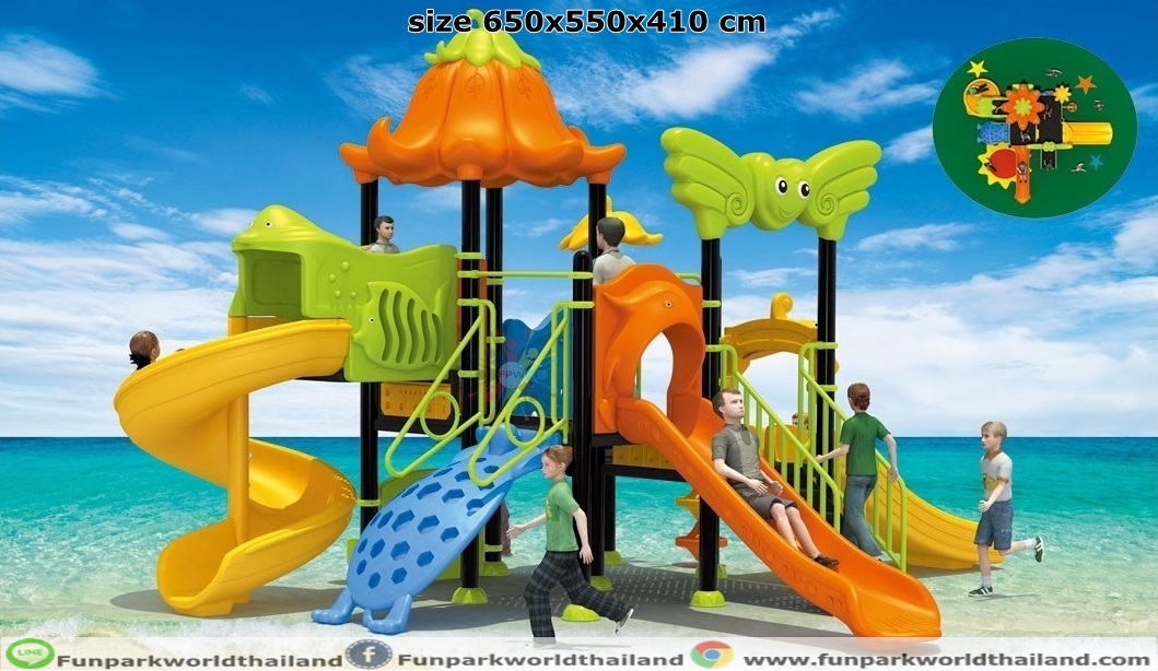 เครื่องเล่นสนามกลางแจ้ง size 650x550x410 cm
