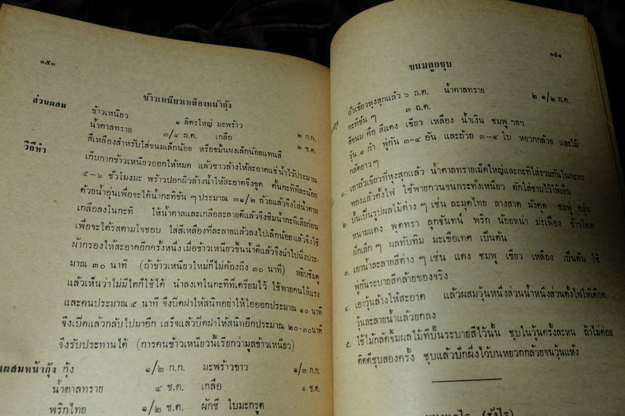 ตำรับอาหารไทย-เทศ โดย สมาคมคหเศรษฐศาสตร์ พิมพ์ในงานชุมนุมเเม่บ้าน ปี 2513