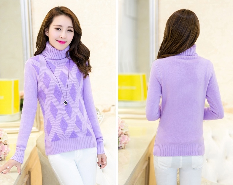 พรีออเดอร์ - เสื้อไหมพรมแฟชั่น Pre - ST627 (สีม่วง)