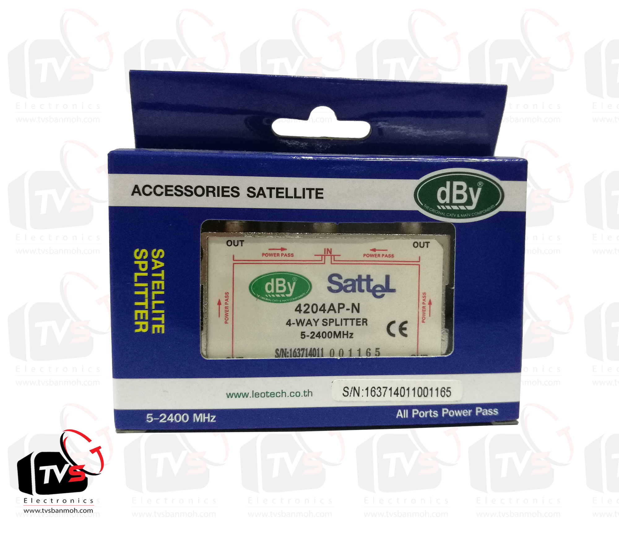 ไลน์แอมป์ ขยายสัญญาณดาวเทียม 950-2400MHz MS-LA2400 แถมตัวแยก4ทางพร้อมสายRG6ต่อ1เมตร