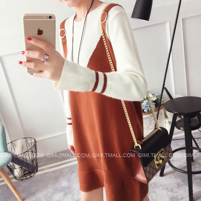 พรีออเดอร์ - เดรสไหมพรม Pre - DT125 (สีน้ำตาล)