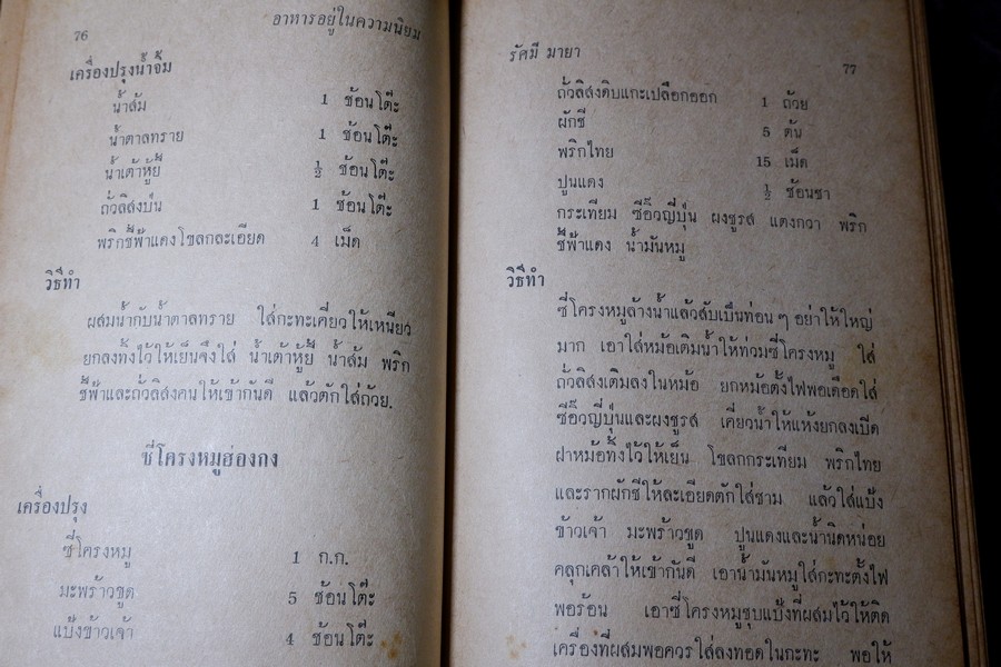 อาหารฉบับ ชนะการประกวด เเละอยู่ในความนิยม โดย ประเสริฐ ประภาตะนันทน์-รัศมี มายา ปกแข็ง ปี 2510