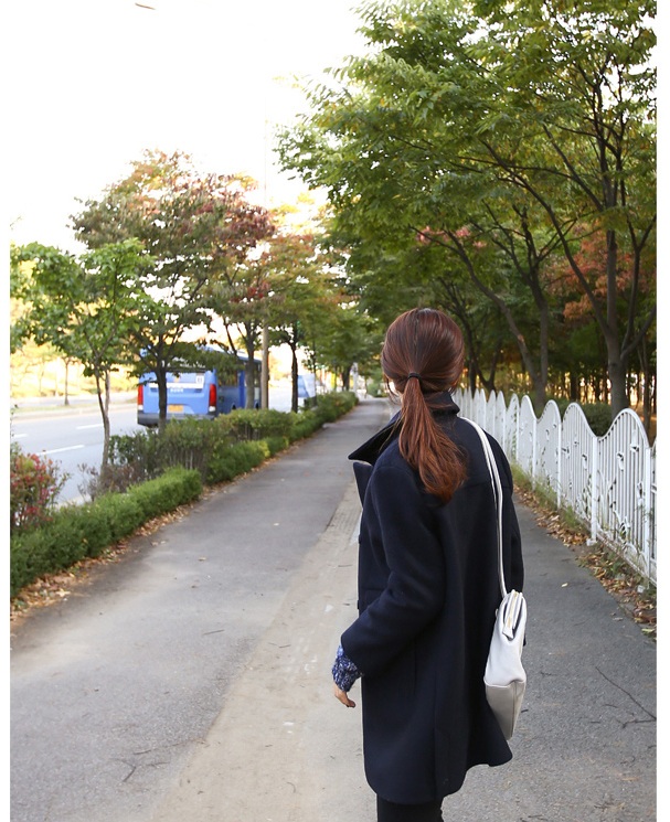 พรีออเดอร์ - เสื้อโค้ทผ้าวูลกันหนาว Pre - CT636 (สีกรม)