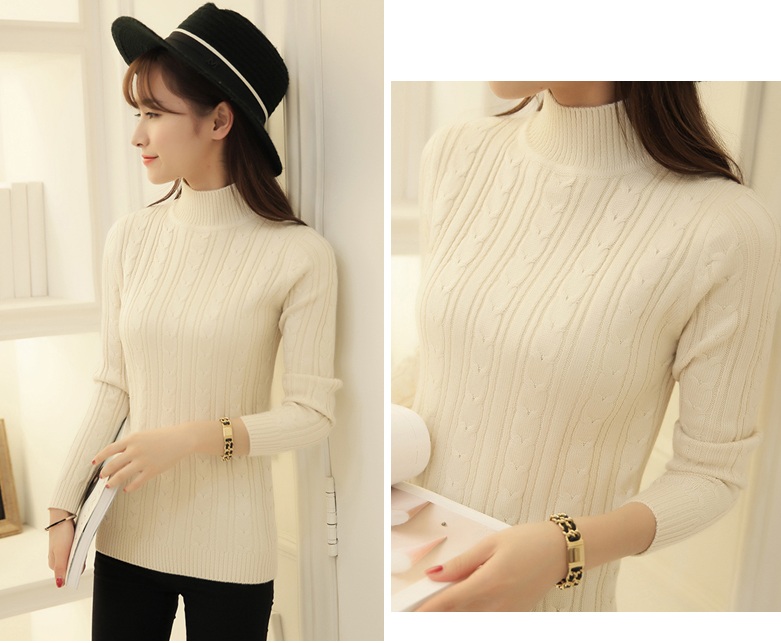 พรีออเดอร์ - เสื้อไหมพรมคอเต่า Pre - ST744 (ขาวครีม)