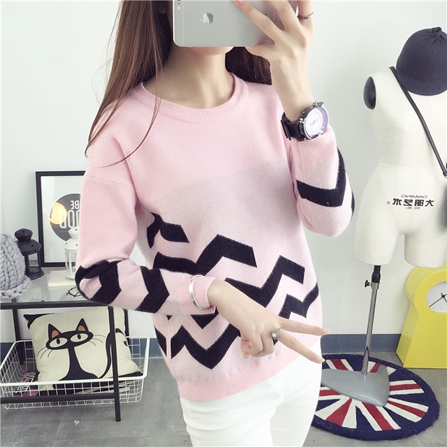 พรีออเดอร์ - เสื้อไหมพรมแฟชั่น Pre - ST622 (สีชมพู)