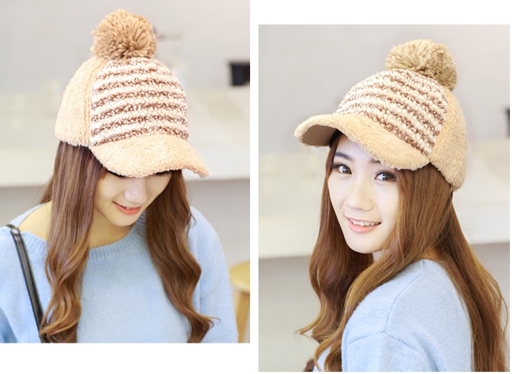 พรีออเดอร์ - หมวกแก๊ปไหมพรม Pre - HT622 (สีครีม)