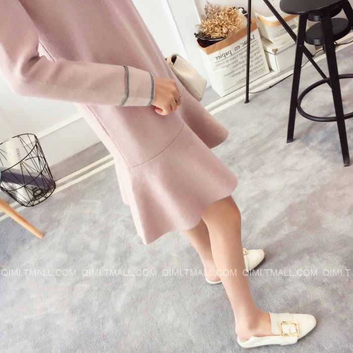 พรีออเดอร์ - เดรสไหมพรม Pre - DT145 (สีชมพู)