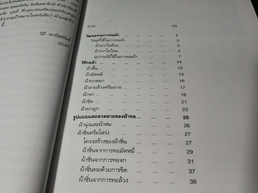 ผ้าเเละสิ่งถักทอไท โดย วิถี พานิชพันธ์ ปี 2547