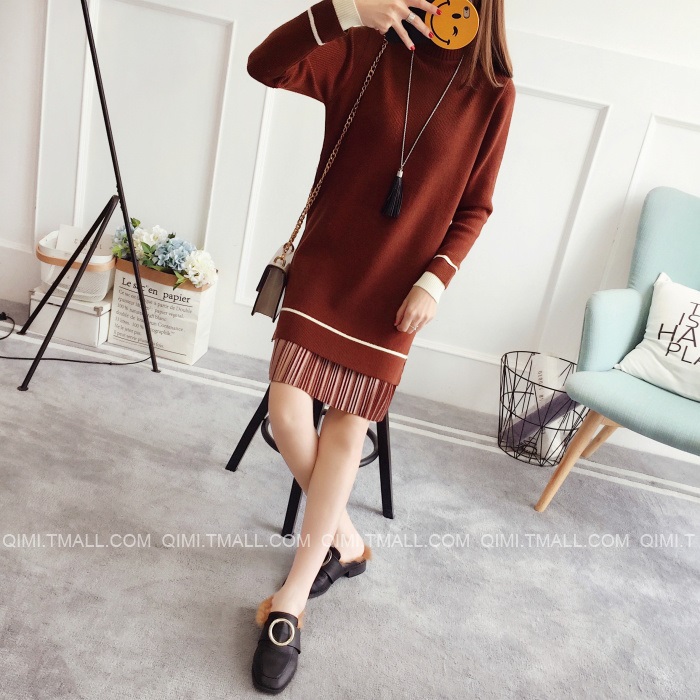 พรีออเดอร์ - เดรสไหมพรม Pre - DT110 (สีน้ำตาล)