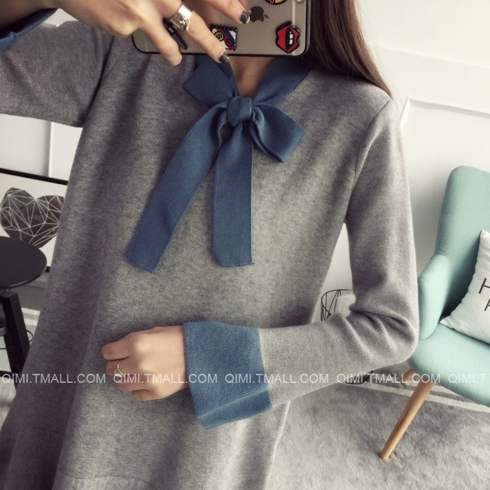 พรีออเดอร์ - เดรสไหมพรม Pre - DT120 (สีเทา)