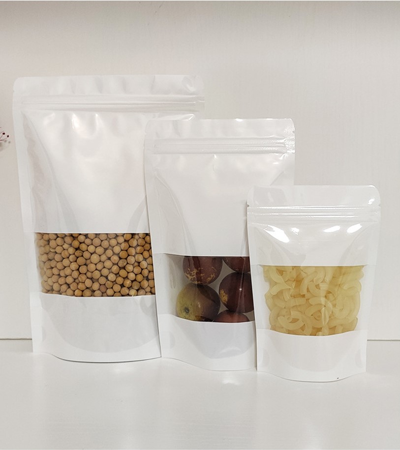 ถุงพลาสติกสีขาวซิปล็อค หน้าต่างใส