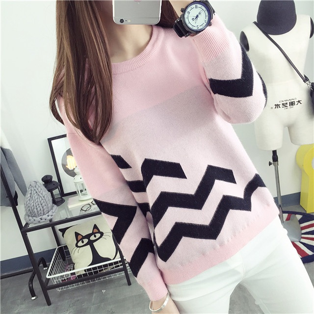 พรีออเดอร์ - เสื้อไหมพรมแฟชั่น Pre - ST622 (สีชมพู)