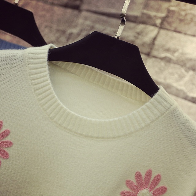 พรีออเดอร์ - เสื้อไหมพรมแฟชั่นแขนยาว Pre - ST641 (สีขาว)