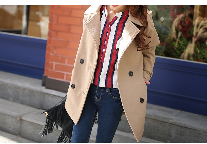 พรีออเดอร์ - เสื้อโค้ทผ้าวูลกันหนาว Pre - CT625 สีน้ำตาล