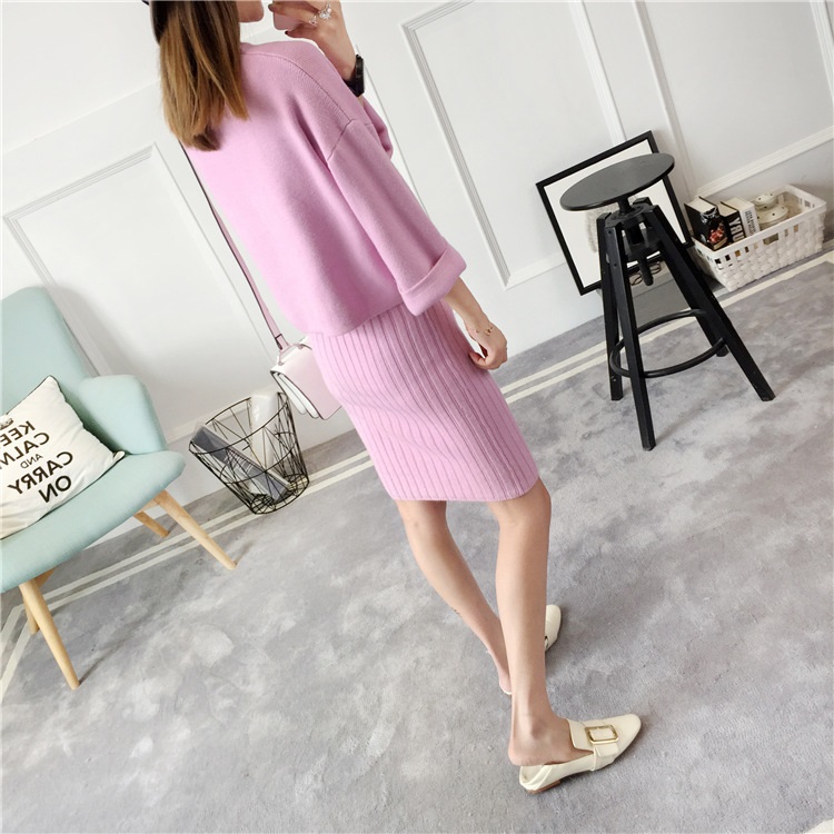 พรีออเดอร์ - เดรสไหมพรม Pre - DT152 (สีม่วง)