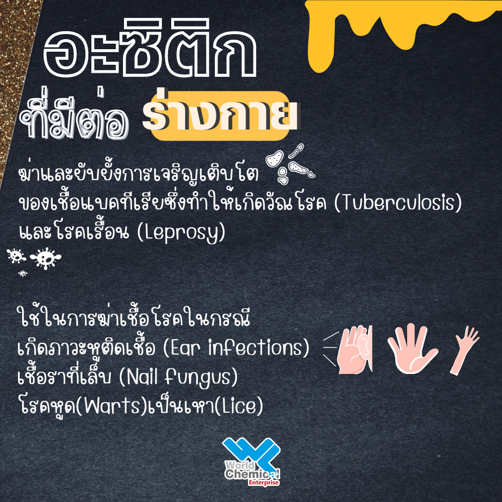 กรดอะซิติกที่มีต่อร่างกาย...